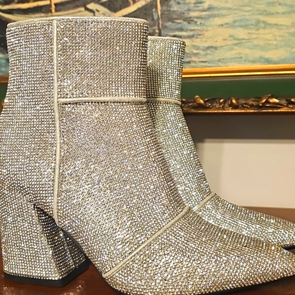 A new day rhinestone booties